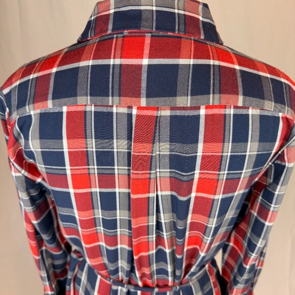 Banana Republic Women's Navy/Red Plaid Dress, Size 8 - Picture 5 of 8